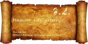 Hauszer Líviusz névjegykártya