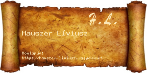 Hauszer Líviusz névjegykártya